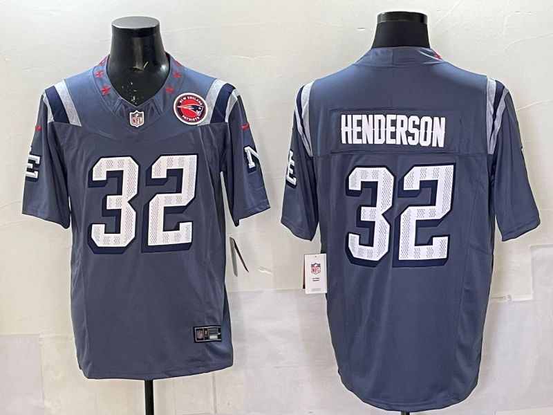 Men 2025 New England Patriots #32 Henderson blue 5th generation Throwback Nike Limited NFL Jersey style 0021->new england patriots->NFL Jersey